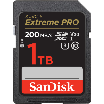 闪迪(Sandisk)1TB 至尊超速SD卡读200MB/s写140MB/s V30 U3 CLASS 10相机存储卡