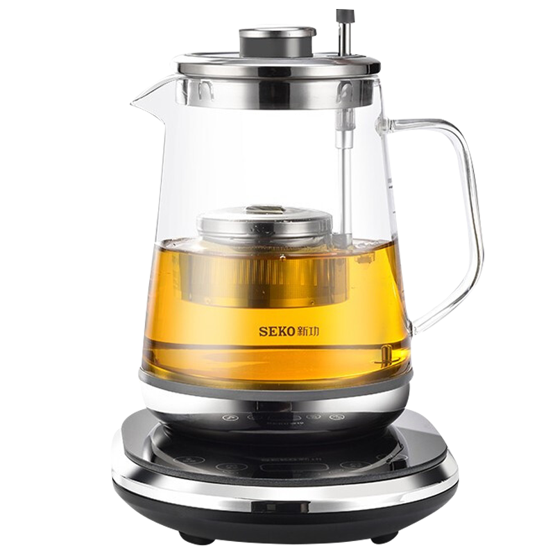 新功(SEKO)W15煮茶器智能升降式喷淋电茶炉黑茶壶保温蒸汽电茶壶养生壶玻璃壶