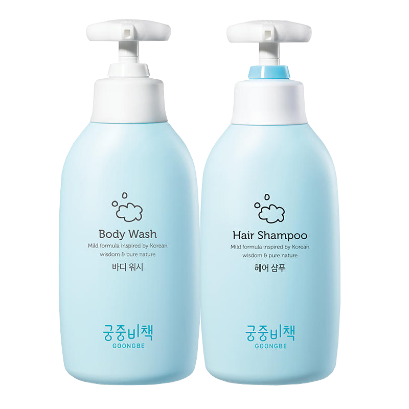 宫中秘策(Goongsecret)大童专用温和无硅油洗发水350ml+沐浴露350ml组合24月龄