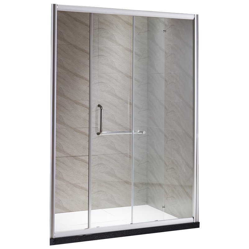 艾戈恋家淋浴房 钢化玻璃淋浴房隔断 定制一字形炭黑边框淋浴屏风 移门式简易浴室玻璃门BJC21