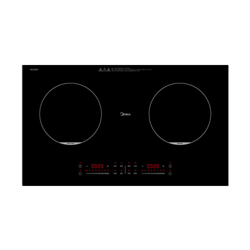 美的(Midea)双灶电磁炉C2-WIH3301台嵌两用 家用3300W大功率大火力电磁炉炒菜双头灶 嵌入式电磁炉曜石黑