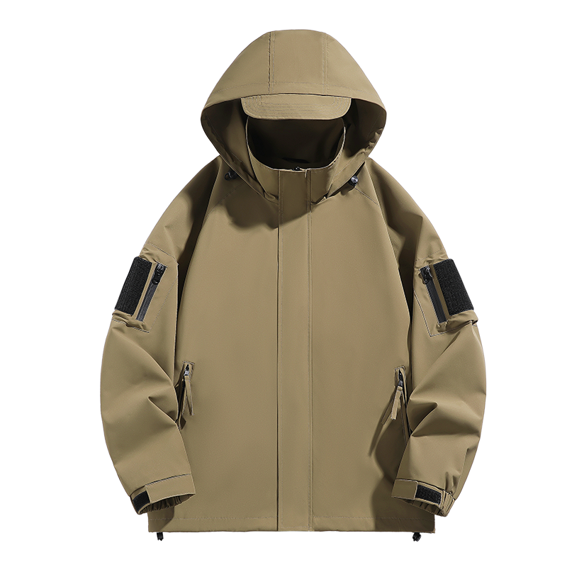 高街美式工装夹克防风冲锋衣男春秋宽松ins潮流连帽开衫外套DQC8309