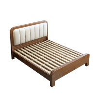 宜木雅居 小户型实木床男孩女孩儿童床现代简约床头软包靠背1.2米1.5单人床