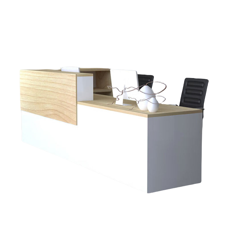 域赢办公前台接待台公司咨询台收银台现代简约迎宾前台桌创意服务桌板式办公家具吧台桌4.0*0.6*1.1米[长宽高]