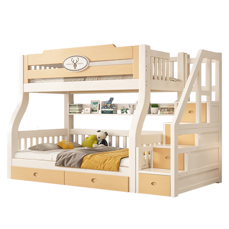 欧梵森 现代简约小鹿儿童床简易床实木子母床上下床双层床高低床成人床大人床成年床多功能母子床上下铺木床双人床