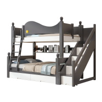 欧梵森 鲸鱼款橡胶木儿童床男女孩现代双层上下子母床小户多功能实木高低床儿童高低床儿童家具小孩床卧室上下母子床