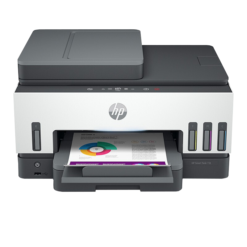 惠普(HP)Tank 755彩色喷墨连供无线打印一体机三合一彩色微信打印复印扫描家庭打印商用办公内置墨仓易加墨照片文档试卷打印机带输稿器替代5810 5820 套餐四