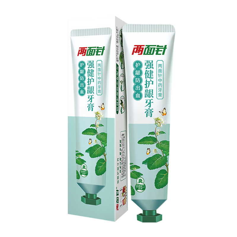 两面针中药牙膏强健护龈牙膏清新留兰香型 缓解牙龈出血缓解口臭留兰清新口气家庭装