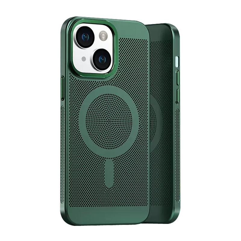 安美宝 苹果15/14手机壳iPhone14promax新款13散热透气pm电镀12自带镜头膜11全包防摔套简约硬壳