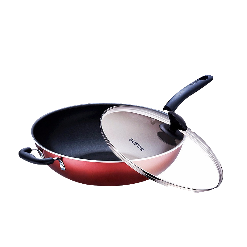 苏泊尔/SUPOR 炫彩易清洁无油烟不粘炒锅PC34S3燃气灶专用 铝合金基材