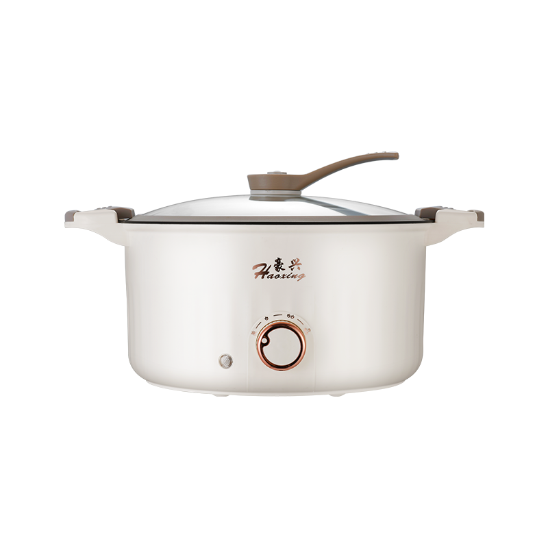 苏宁宜品豪兴28cm微压料理锅+脱糖蒸笼电炒菜炒锅一体电火锅[28cm带蒸笼]