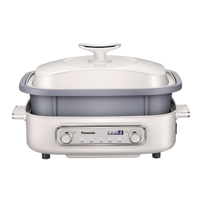 松下(Panasonic)4L多用途锅 多功能料理锅 料理烧烤火锅 深锅浅盘 一机多能 NF-MP400