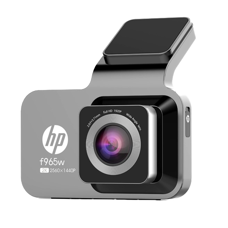 惠普F965W行车记录仪2K超高清前后双摄免走线车载一体机360全景2023新款 官方标配单镜头+32G