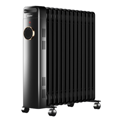 海尔(Haier) 取暖器电油汀家用卧室客厅15片汀片2200W功率加宽油丁轻音节能防烫电暖气片HNY-1532A机械款