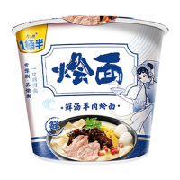 今麦郎 一桶半羊肉烩面 鲜汤味*12桶 非油炸速食免煮泡面烩面