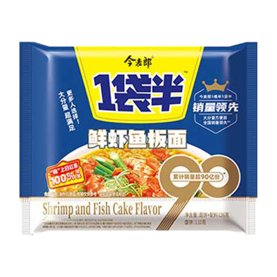 今麦郎 一袋半 鲜虾鱼板面*24袋 速食免煮泡面拉面