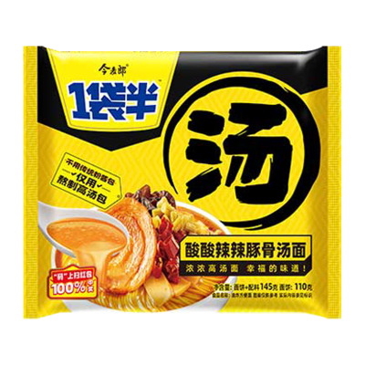 今麦郎 一袋半 酸辣豚骨汤面*24袋 速食免煮泡面拉面