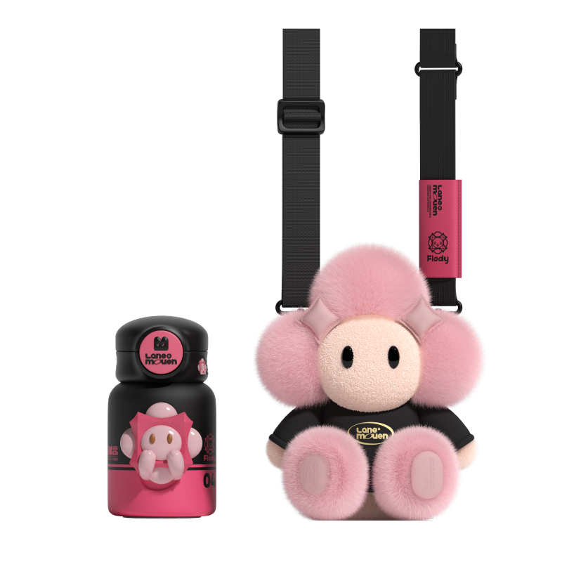 览萌LaneMouen花萌萌毛绒316不锈钢保温杯儿童吸管杯女生高颜值随行杯可爱生生日礼物