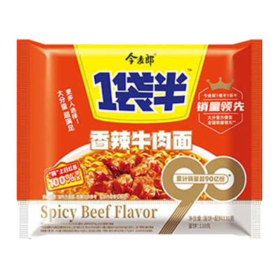 今麦郎 一袋半 香辣牛肉面*24袋 速食免煮泡面拉面