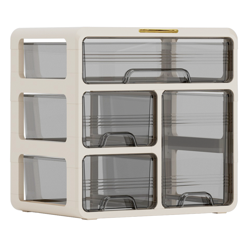 述物初心抽屉式收纳柜家用客厅零食玩具塑料储物箱家庭装抽屉式大容量药品