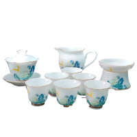 芈瓷羊脂玉茶具·一路有你套装