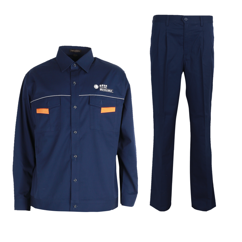 双惠男女款夏季标志工作服SHM-285,线卡100%棉,深蓝色,155-195(套)