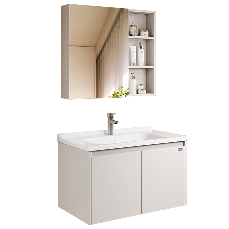 希箭2308百纳系列现代简约浴室柜实木浴室柜组合台上盆洗手洗脸盆柜组合 挂墙式洗漱台[7天内发货]