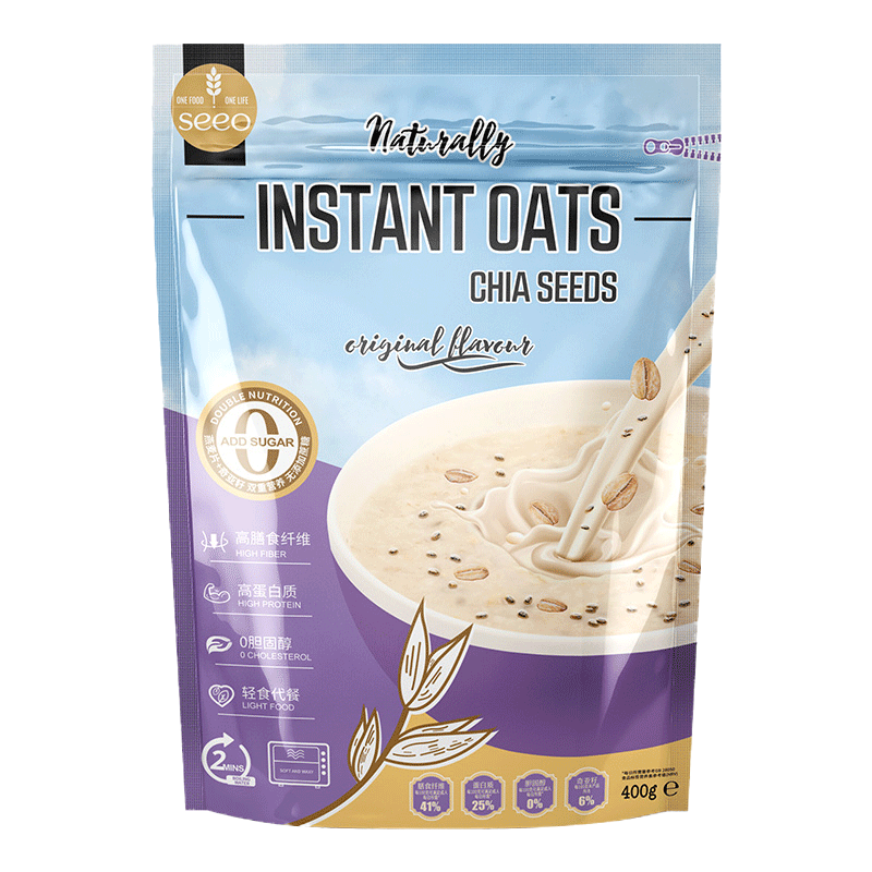 马来西亚进口seeo奇亚籽即食燕麦片400g 免煮即食谷物营养早餐