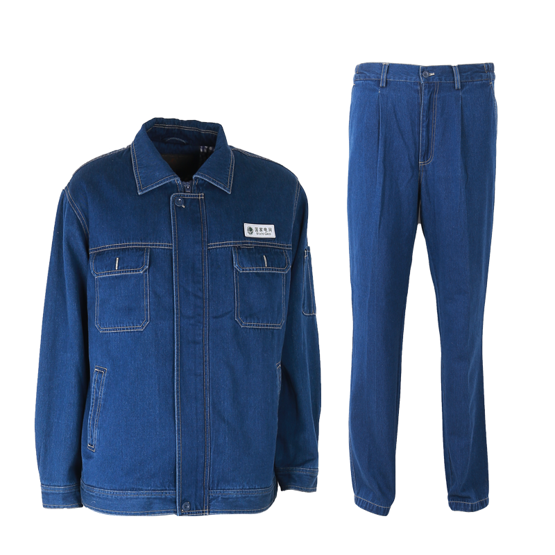 双惠男女款春秋标志工作服SHM-56,全棉牛仔,左胸魔术贴155-195(套)