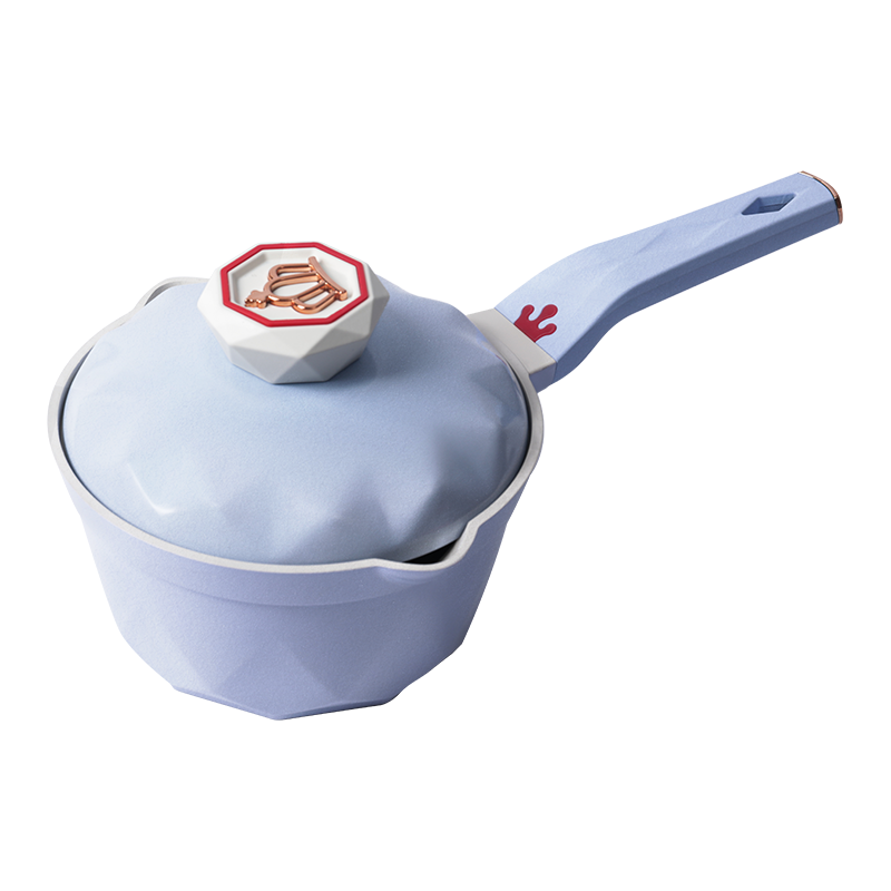 [T]帝伯朗宝宝辅食锅陶瓷奶锅不粘锅婴儿奶锅煮泡面家用热奶煎煮一体18cm 潋雾蓝