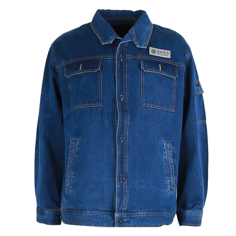 双惠男女款春秋标志工作服SHW-3,全棉牛仔,左胸魔术贴155-195(套)