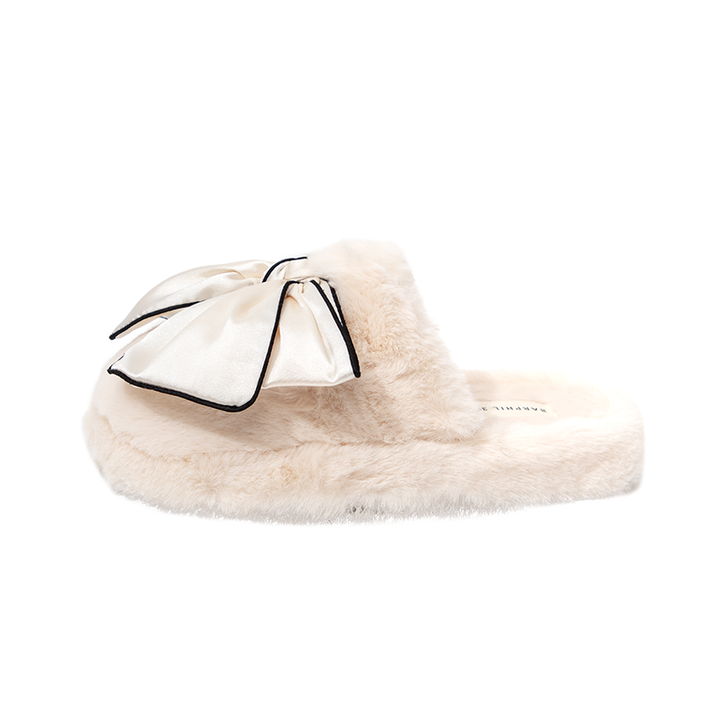 Barphil外穿毛毛拖鞋女2023冬季小香风网红高级感厚底棉防滑拖鞋