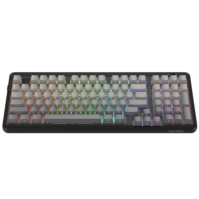 达尔优(dareu)A98master/A98大师机械键盘三模热插拔Gasket可调PBT 侧刻键帽白烟青-凯华大师轴