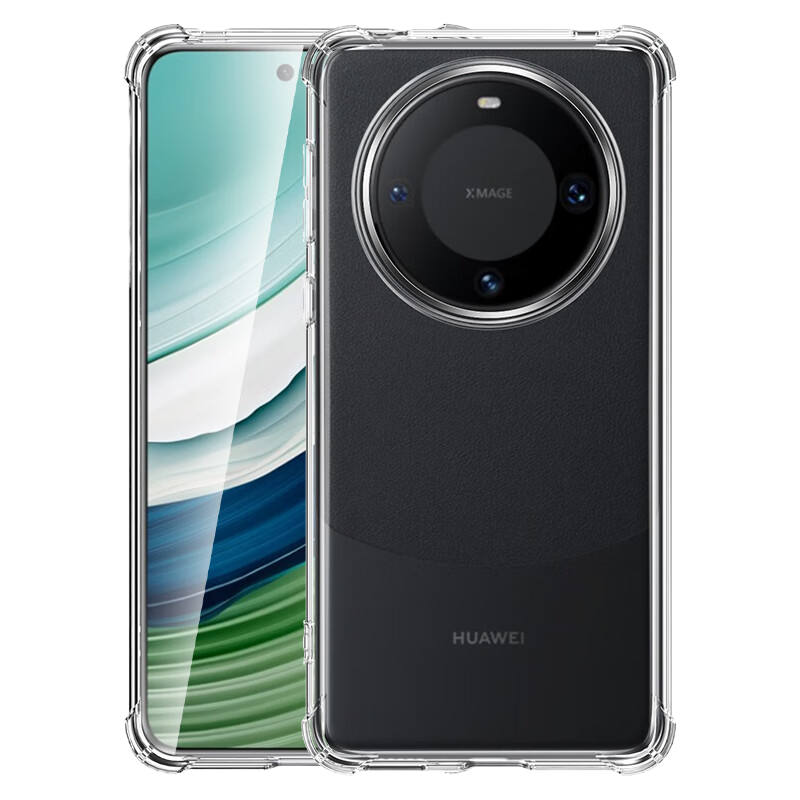 ESCASE 华为Mate60Pro手机壳磁吸透明保护套TPU全包气囊防摔壳男女通用 升级版透白