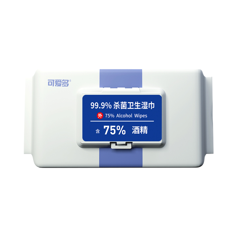 可爱多含75%酒精湿巾消毒除菌湿巾纸家用杀菌湿巾40片*1包