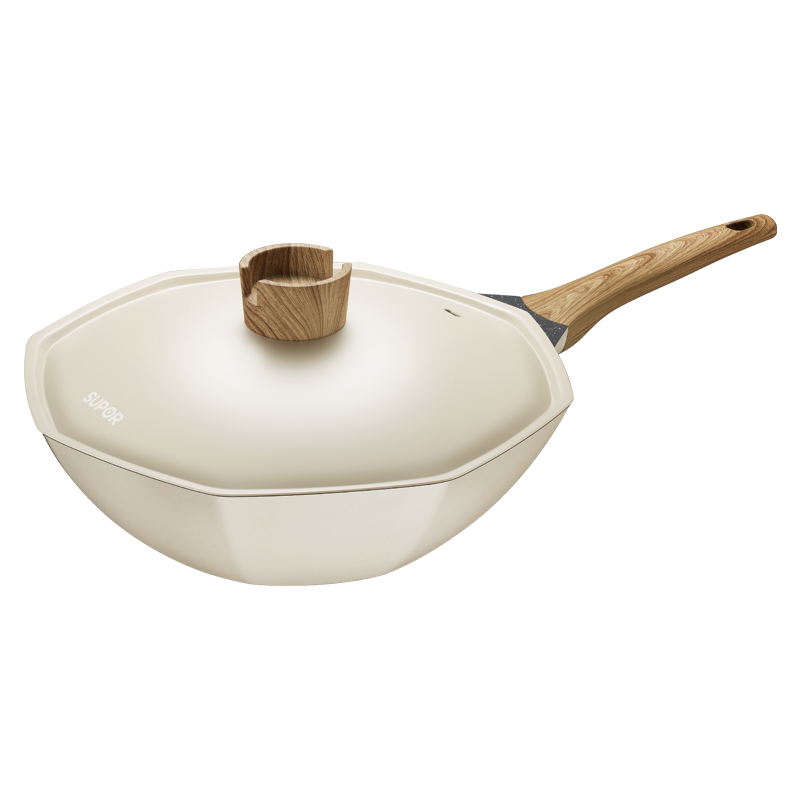 苏泊尔不粘炒锅麦饭石色炒菜锅八角锅30cm燃气电磁炉 EC30AAN02