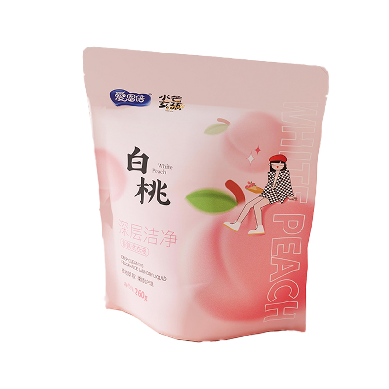 爱恩倍白桃洗衣液清香怡人持久留香洁净柔顺洗衣液袋装260G