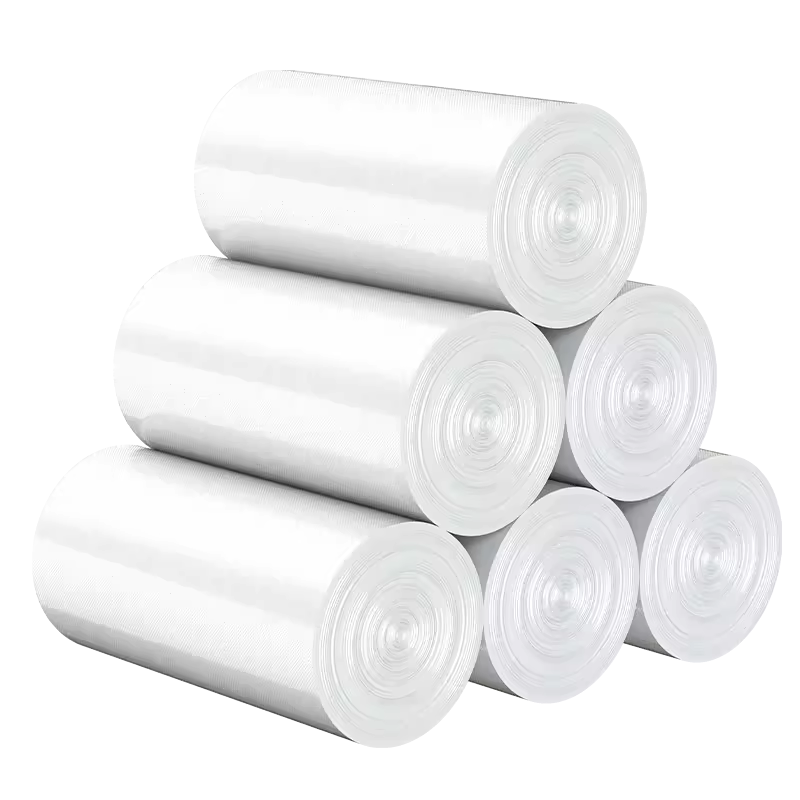 白色垃圾袋宾馆酒店商用客房专用一次性平口加厚小塑料袋家用透明