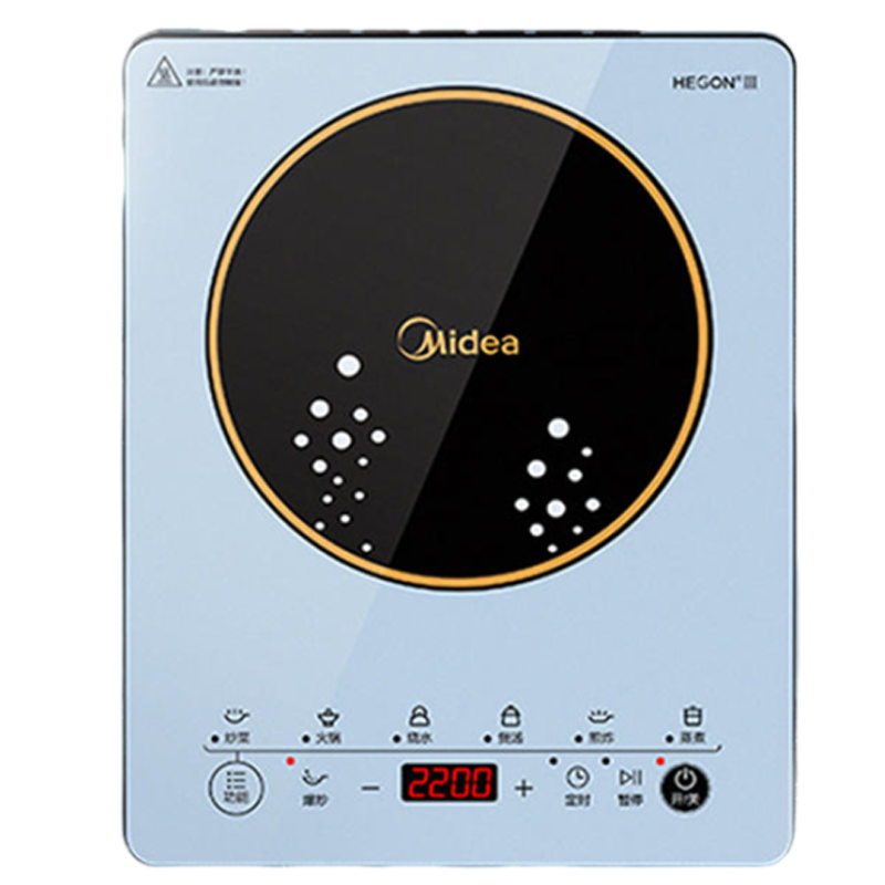 美的(Midea) 电磁炉家用大功率 电磁灶电火锅一体 电磁灶电池炉2200W火力(配汤锅) MC-CL22M3-702