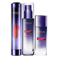 [护肤礼盒装]L'ORÉAL 欧莱雅 复颜玻尿酸水光充盈3件套礼盒 膨润精华液/乳液/晶露护肤品套装