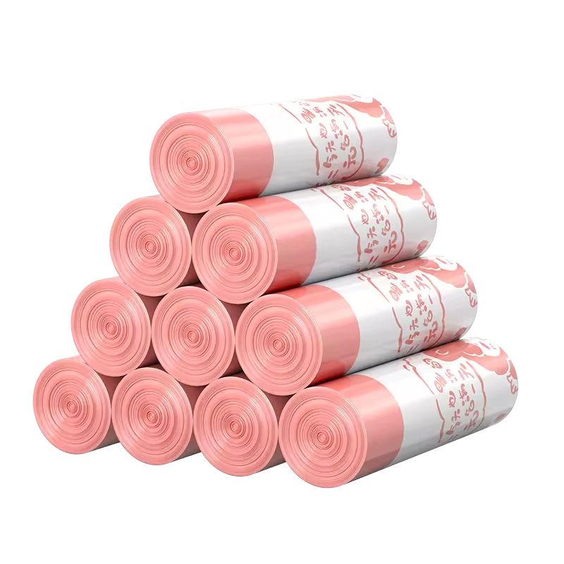 靓涤垃圾袋加厚款家用抽绳式厨房手提式办公室用收口大号塑料袋子