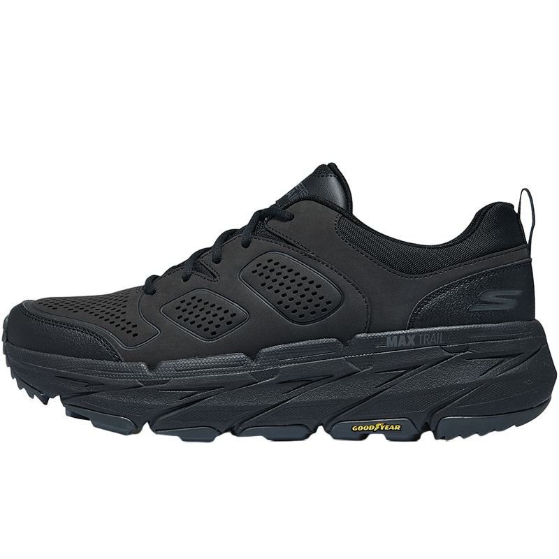 Skechers 休闲舒适 减震耐磨 低帮 跑步鞋 男款 黑色 220589C-BBK