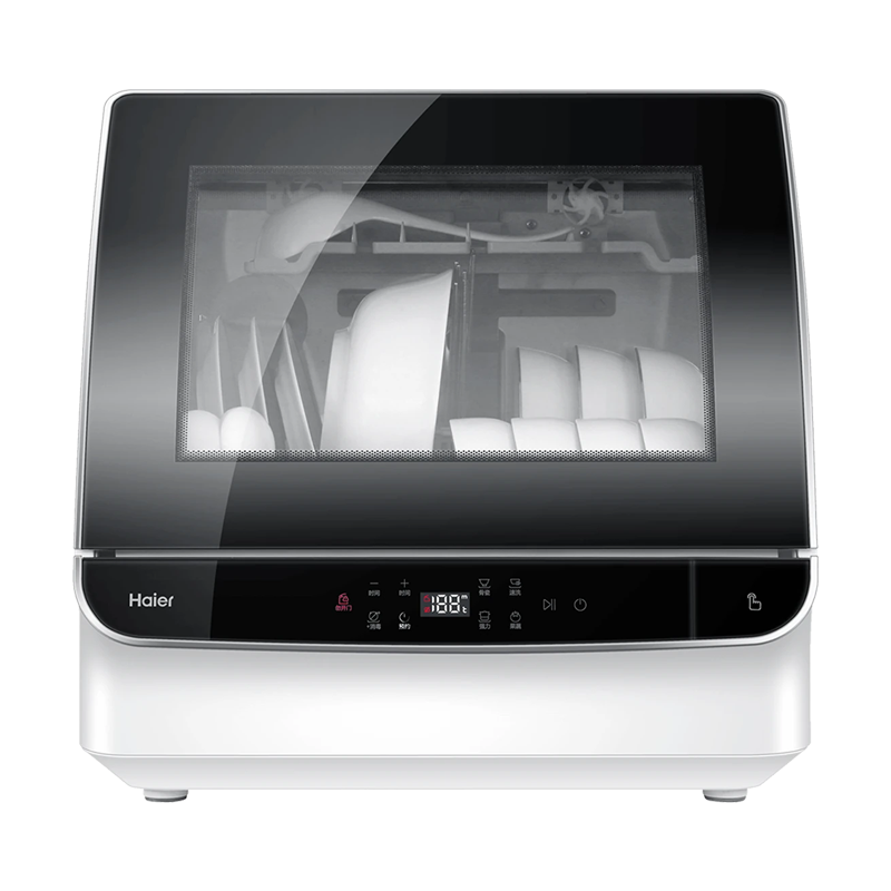 海尔(Haier)洗碗机HTAW50STGB台式小海贝全自动家用小型洗碗神器360°双喷淋72℃健康消毒洗