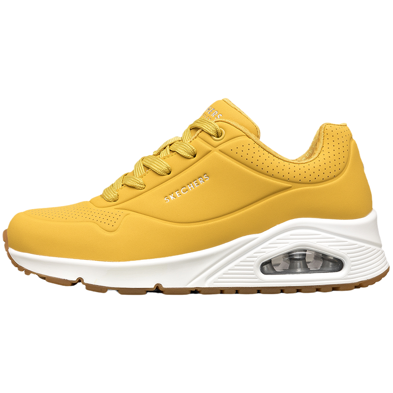 Skechers Uno 维C蝴蝶 耐磨透气回弹 低帮 运动休闲鞋 女款 黄色 73690-YLW