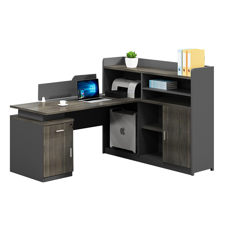 质凡员工办公桌带柜 职员桌 1.7米F型两人位