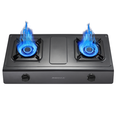 真情好太太台式天然气液化气燃气灶煤气灶双灶单灶家用大火力农村老式不锈钢猛火玻璃大面板炉灶双头灶 [销量王者]不锈钢R43