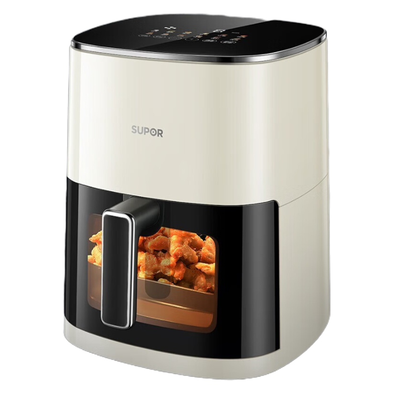 苏泊尔(SUPOR)空气炸锅家用6L/升大容量 可视 不用翻面 蒸汽嫩炸大功率液晶触控智能多功能电炸锅 KD60D79