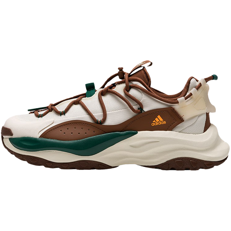 adidas Maxxwavy 时尚舒适百搭 减震透气耐磨 低帮 跑步鞋 男女同款 白棕色 IF6480