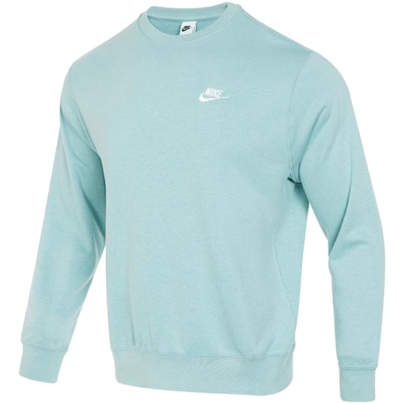 Nike 纯色Logo标识运动宽松针织圆领套头卫衣 男款 蓝色 BV2667-309