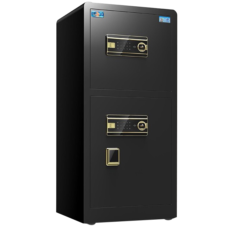 虎牌保险柜家用100cm双门全钢防盗入墙保管柜指纹密码办公保险箱 博瑞系列双门钢琴黑密码开启